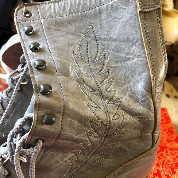 Roper boots, grey soft leather - Picture 2 of 5